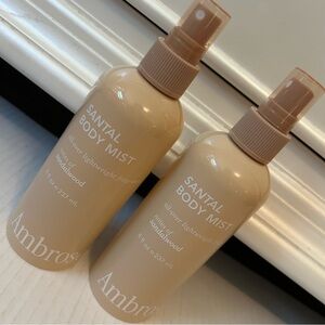 NEW (2) Ambrose Santal Body Mist Lightweight Sandalwood 8oz